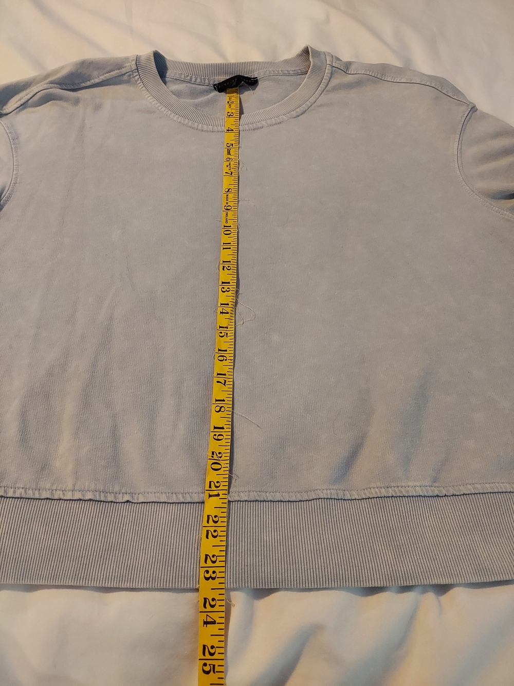 Jane + Delancey Acid Wash Cargo Sleeve Sweatshirt - Pale Blue - Picture 6 of 8